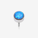 Implant Grade Titanium OneFit Threadless Bezel Round Fire Opal Sparkle Top Part