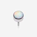 Implant Grade Titanium OneFit Threadless Bezel Round Fire Opal Sparkle Top Part