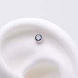Detail View 1 of Implant Grade Titanium OneFit Threadless Bezel Round Gem Sparkle Top Part-Vitrail Medium