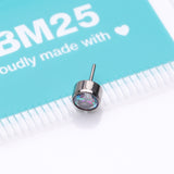 Detail View 3 of Implant Grade Titanium OneFit Threadless Bezel Round Gem Sparkle Top Part-Vitrail Medium