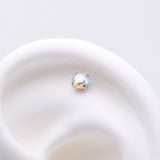 Detail View 1 of Implant Grade Titanium OneFit Threadless Prong Set Sparkle Gem Top Part-Aurora Borealis