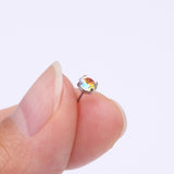 Detail View 2 of Implant Grade Titanium OneFit Threadless Prong Set Sparkle Gem Top Part-Aurora Borealis