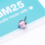 Detail View 3 of Implant Grade Titanium OneFit Threadless Prong Set Sparkle Gem Top Part-Pink