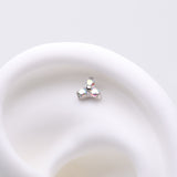 Detail View 1 of Implant Grade Titanium OneFit Threadless Trinity Gem Sparkle Top Part-Aurora Borealis