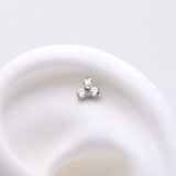 Detail View 1 of Implant Grade Titanium OneFit Threadless Trinity Gem Sparkle Top Part-Clear Gem