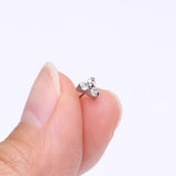 Detail View 2 of Implant Grade Titanium OneFit Threadless Trinity Gem Sparkle Top Part-Clear Gem