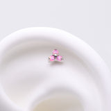 Detail View 1 of Implant Grade Titanium OneFit Threadless Trinity Fire Opal Top Part-Pink Opal