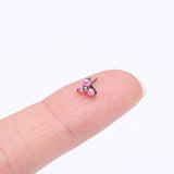 Detail View 2 of Implant Grade Titanium OneFit Threadless Trinity Fire Opal Top Part-Pink Opal
