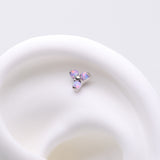 Detail View 1 of Implant Grade Titanium OneFit Threadless Trinity Fire Opal Top Part-Purple Opal