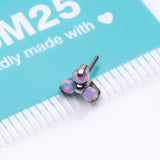 Detail View 3 of Implant Grade Titanium OneFit Threadless Trinity Fire Opal Top Part-Purple Opal