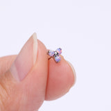 Detail View 2 of Implant Grade Titanium OneFit Threadless Trinity Fire Opal Top Part-Purple Opal