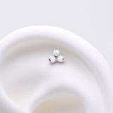 Detail View 1 of Implant Grade Titanium OneFit Threadless Trinity Fire Opal Top Part-White Opal