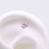 Detail View 1 of Implant Grade Titanium OneFit Threadless Trinity Gem Sparkle Top Part-Pink