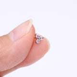 Detail View 2 of Implant Grade Titanium OneFit Threadless Trinity Gem Sparkle Top Part-Pink