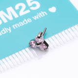 Detail View 3 of Implant Grade Titanium OneFit Threadless Trinity Gem Sparkle Top Part-Pink