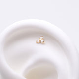 Detail View 1 of Pure24K Implant Grade Titanium OneFit Threadless Trinity Sparkle Prong Set Top Part-Clear Gem