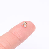 Detail View 3 of Pure24K Implant Grade Titanium OneFit Threadless Trinity Sparkle Prong Set Top Part-Clear Gem