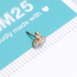 Detail View 4 of Pure24K Implant Grade Titanium OneFit Threadless Trinity Sparkle Prong Set Top Part-Clear Gem
