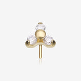 Pure24K Implant Grade Titanium OneFit Threadless Trinity Sparkle Prong Set Top Part