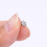 Detail View 2 of Implant Grade Titanium OneFit Threadless Brilliant Sparkle Flower Top Part-Clear Gem
