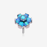 Implant Grade Titanium OneFit Threadless Brilliant Fire Opal Flower Top Part