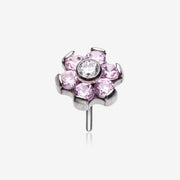 Implant Grade Titanium OneFit Threadless Brilliant Sparkle Flower Top Part