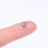 Detail View 2 of Implant Grade Titanium OneFit Threadless Brilliant Sparkle Flower Top Part-Pink/Clear Gem