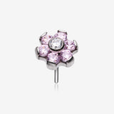Implant Grade Titanium OneFit Threadless Brilliant Sparkle Flower Top Part
