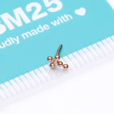 Detail View 3 of Implant Grade Titanium OneFit Threadless Rose Gold Beaded Ball Cross Top Part