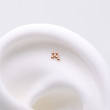 Detail View 1 of Implant Grade Titanium OneFit Threadless Rose Gold Beaded Ball Cross Top Part