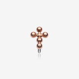Implant Grade Titanium OneFit Threadless Rose Gold Beaded Ball Cross Top Part