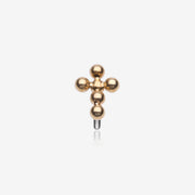 Implant Grade Titanium OneFit Threadless Golden Beaded Ball Cross Top Part