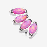 Implant Grade Titanium OneFit Threadless Marquise Fire Opal Sparkle Fan Top Part-Pink Opal