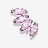 Implant Grade Titanium OneFit Threadless Brilliant Marquise Sparkle Fan Top Part