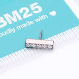 Detail View 3 of Implant Grade Titanium OneFit Threadless Sparkle Lined Rectangle Top Part-Clear Gem