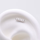 Detail View 1 of Implant Grade Titanium OneFit Threadless Sparkle Lined Rectangle Top Part-Clear Gem