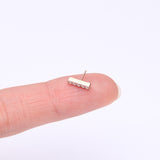 Detail View 2 of Implant Grade Titanium OneFit Threadless Rose Gold Sparkle Lined Rectangle Top Part-Clear Gem
