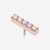 Implant Grade Titanium OneFit Threadless Rose Gold Sparkle Lined Rectangle Top Part