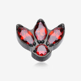 Implant Grade Titanium OneFit Threadless Blackline Triple Marquise Sparkle Flower Top Part