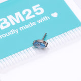 Detail View 3 of Implant Grade Titanium OneFit Threadless Elegant Marquise Sparkle Top Part-Aqua