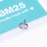 Detail View 3 of Implant Grade Titanium OneFit Threadless Elegant Marquise Sparkle Top Part-Clear Gem