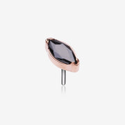 Implant Grade Titanium OneFit Threadless Rose Gold Elegant Marquise Sparkle Top Part
