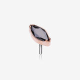 Implant Grade Titanium OneFit Threadless Rose Gold Elegant Marquise Sparkle Top Part