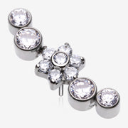 Implant Grade Titanium OneFit Threadless Radiant Sparkle Flower Journey Curve Top Part