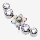 Implant Grade Titanium OneFit Threadless Radiant Fire Opal Flower Journey Curve Top Part