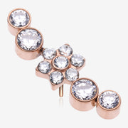 Implant Grade Titanium OneFit Threadless Rose Gold Radiant Sparkle Flower Journey Curve Top Part