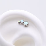 Detail View 1 of Implant Grade Titanium OneFit Threadless Cascading Journey Triple Fire Opal Top Part-White Opal