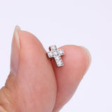 Detail View 2 of Implant Grade Titanium OneFit Threadless Multi-Gem Cross Top Part-Clear Gem