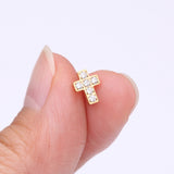 Detail View 2 of Implant Grade Titanium OneFit Threadless Golden Multi-Gem Cross Top Part-Clear Gem