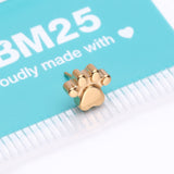 Detail View 3 of Implant Grade Titanium OneFit Threadless Golden Adorable Paw Top Part